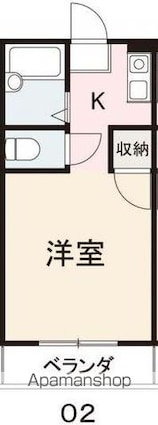 コート扇町Ⅱ[1K/19.84m2]の間取図