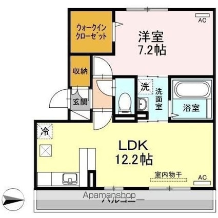 桜サライ[1LDK/47.49m2]の間取図