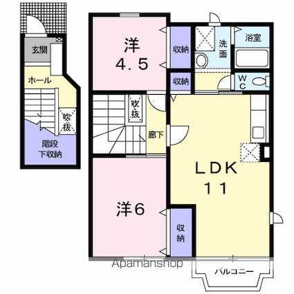 フォレスタ　Ｂ[2LDK/59.77m2]の間取図