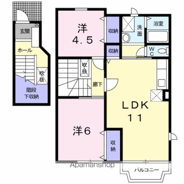 フォレスタ　Ｂ[2LDK/59.77m2]の間取図