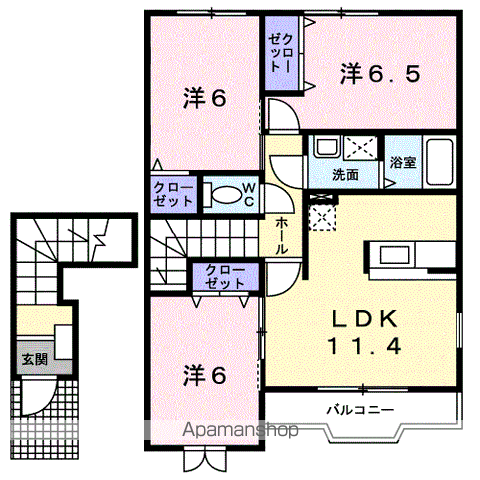 【和歌山市和佐中のアパートの間取り】