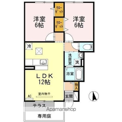 セジュールコートＡ・Ｂ[2LDK/52.99m2]の間取図