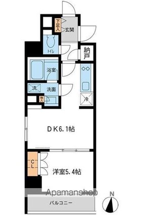 レジデンス両国駅前[1DK/37.14m2]の間取図