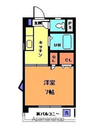 キャッスル和泉[1K/21.6m2]の間取図