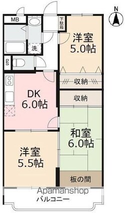 リッチアイランドⅠ[3DK/58.49m2]の間取図