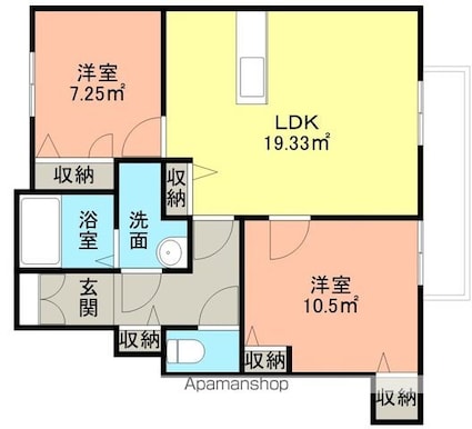 グリナージュガーデンＮ[2LDK/57.29m2]の間取図