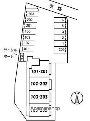 バリュージュ泉保[2DK/44.33m2]の配置図