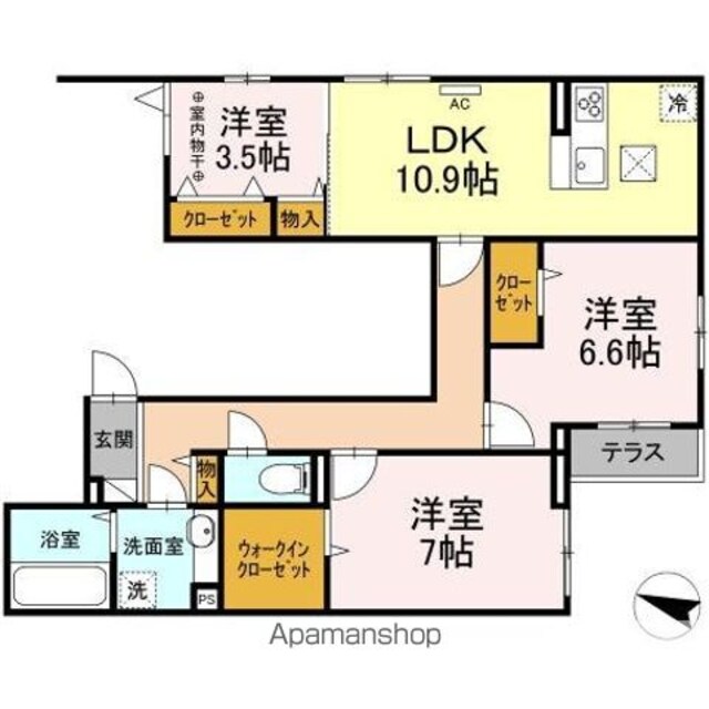 ラ　カーサ　フェリシダ[3LDK/71.97m2]の間取図
