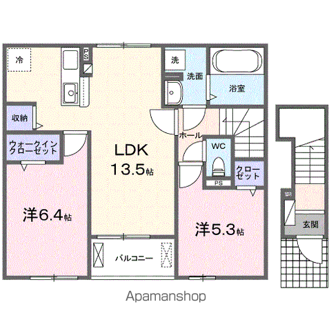 【和歌山市内原のアパートの間取り】