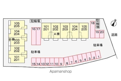 マ・メゾン土器　Ⅱ[1LDK/36.22m2]の配置図