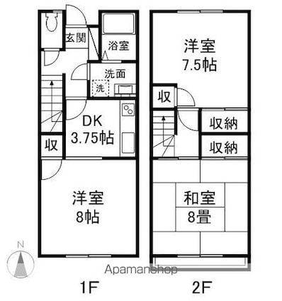 メゾンドアミータ[3DK/66m2]の間取図