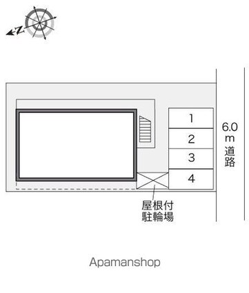 レオパレス鴨川Ⅱ[1K/22.35m2]の配置図