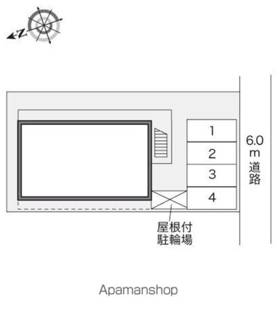 レオパレス鴨川Ⅱ[1K/22.35m2]の配置図