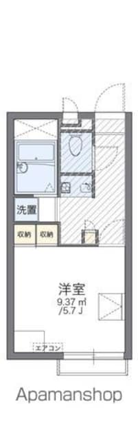 レオパレス山川東[1K/20.28m2]の間取図