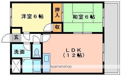 ウィンズ長戸[2LDK/56.85m2]の間取図