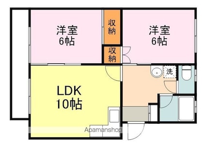 新涯マンションＢ[2LDK/59.92m2]の間取図