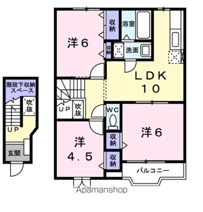 スウィート　オーシャンＡ[3LDK/65.57m2]の間取図