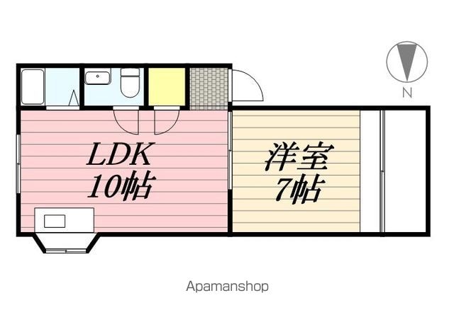 ロイヤルコーポ琴の浦Ⅱ[1LDK/32.6m2]の間取図