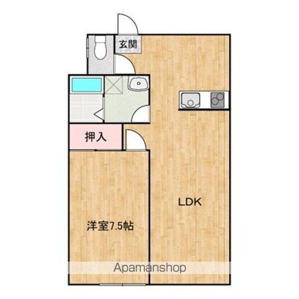 ハイツサンシャイン１[1LDK/47.11m2]の間取図