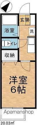 ヴェルディール鎌倉[1K/20.03m2]の間取図