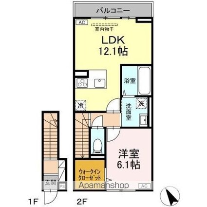 エルドール[1LDK/50.91m2]の間取図