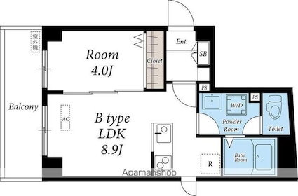 リブリ・ヒルサイド銀杏坂[1LDK/33.25m2]の間取図