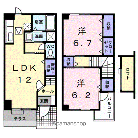 【和歌山市松島のアパートの間取り】