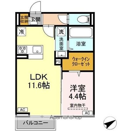 ディアライズ西市[1LDK/40.29m2]の間取図