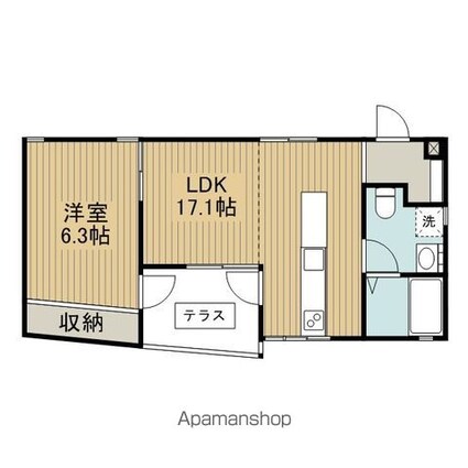 東京都中野区沼袋２丁目[1LDK/41.95m2]の間取図