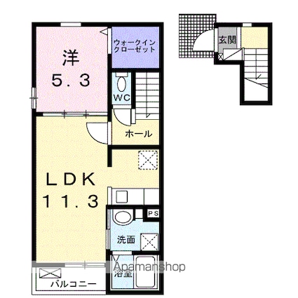 メゾン・モンタン[1LDK/43.47m2]の間取図