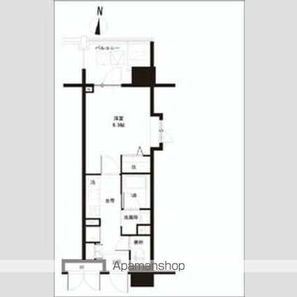 プライムアーバン錦糸公園[1K/24.3m2]の間取図