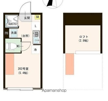 カーサ　エスト　小岩[1R/12.12m2]の間取図