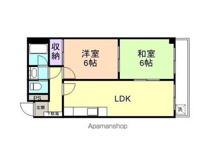サンライト関戸[2LDK/51m2]の間取図