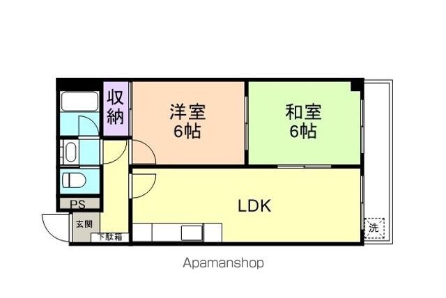 サンライト関戸[2LDK/51m2]の間取図