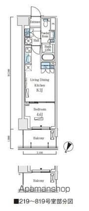 ロイヤルパークス赤羽ノース[1LDK/32.55m2]の間取図