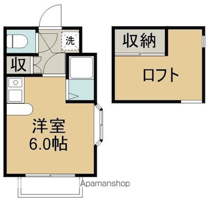 アップルハウス中野栄Ａ[1R/16m2]の間取図