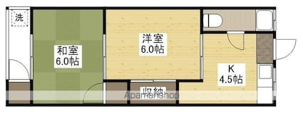 広島県広島市佐伯区五日市中央１丁目[2K/25.21m2]の間取図
