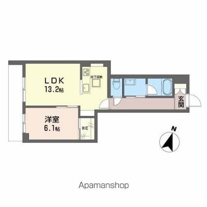 ヴィーロ　キャピターレ[1LDK/48.53m2]の間取図