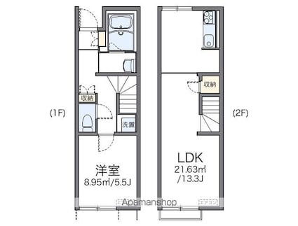 レオネクストＳＵＮＦＬＯＷＥＲ[1LDK/46.94m2]の間取図