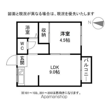 いずみハイツ石原２[1LDK/30.19m2]の間取図