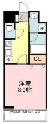 パークフラッツ本町[1K/30.34m2]の間取図