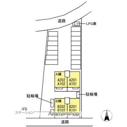イーストヴィレッジ　Ｂ棟[2DK/41.89m2]の配置図