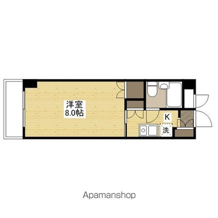 井口クイーンズコート[1K/22m2]の間取図