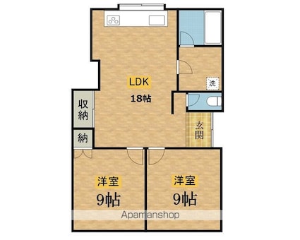 Ｔｈｅ　Ｒｅｓｉｄｅｎｔｉａｌ明神町[2LDK/73.89m2]の間取図
