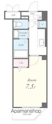 ＤＯＲＦ　ＳＨＩＲＯＫＡＮＥ[1K/25.01m2]の間取図