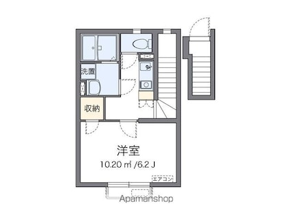 ヴィアロ大泉学園町レジデンス[1K/24.54m2]の間取図