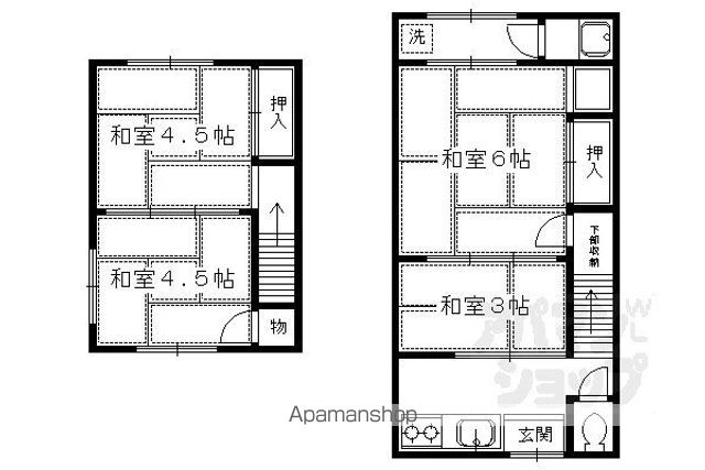 修学院坪江町貸家の間取り写真