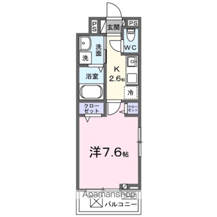 Ｗｅｓｔ　Ｐｒｉｍａｒｙ[1K/27.02m2]の間取図