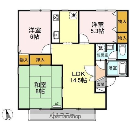 ベル・ヴィラージュ　ＡＢ[3LDK/70.43m2]の間取図