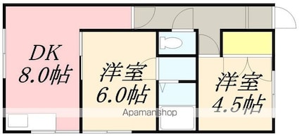 ｓｉｄｅｗａｙｓ美原Ⅱ（旧グランディール美原Ⅱ）[2DK/42.2m2]の間取図